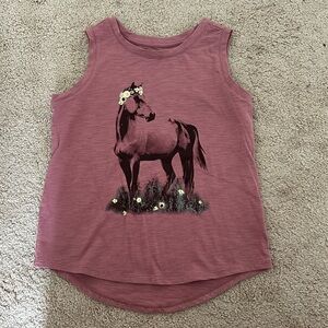 Cute blush pink horse tank